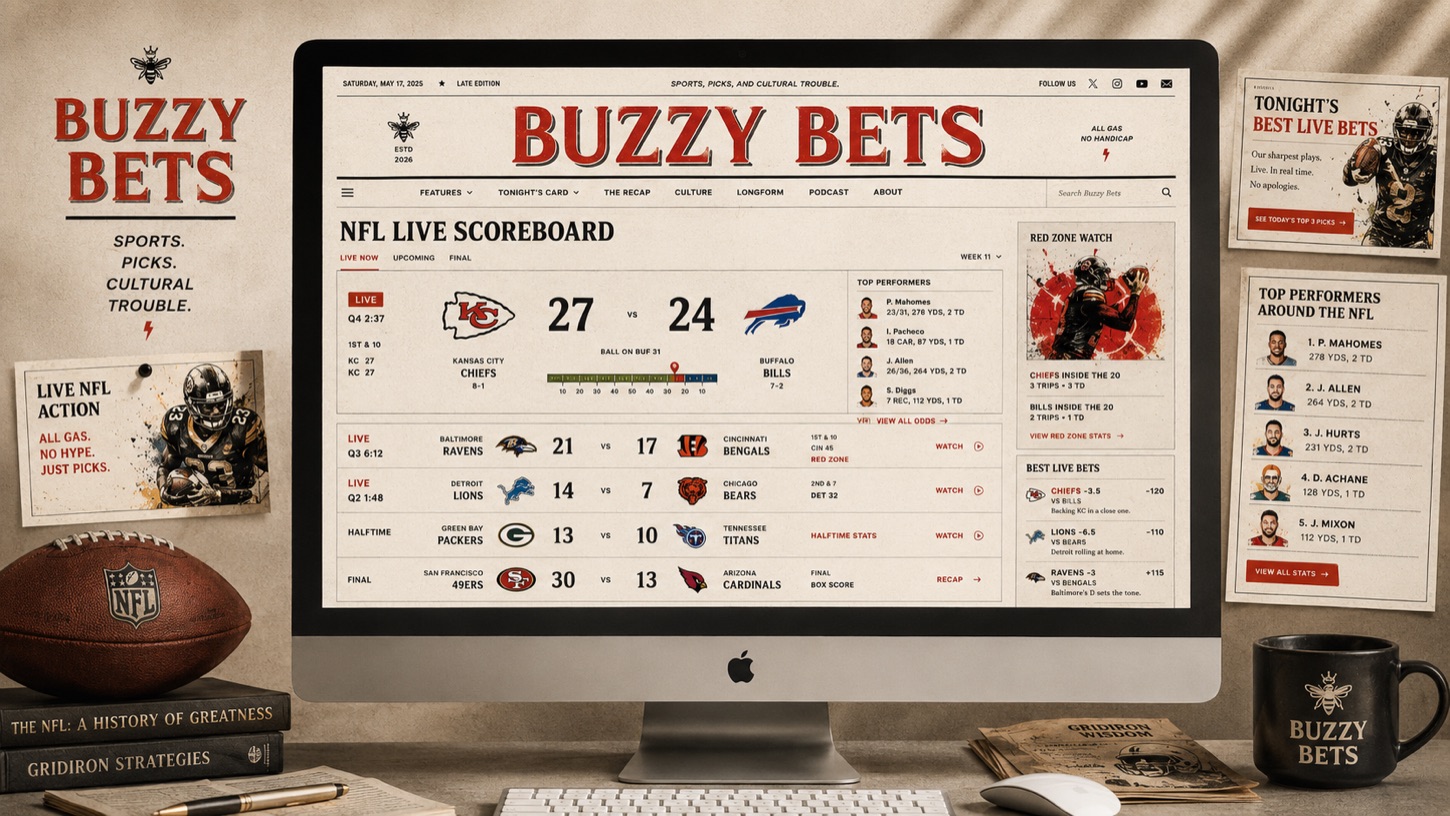 Every game, live, next to the bets that matter.